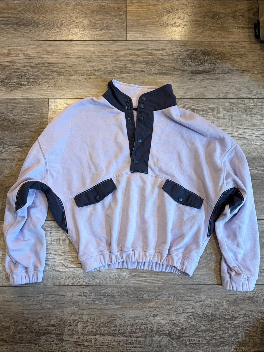 FP Movement Lavender Pullover with Navy Trim